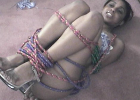 ebony hogtied