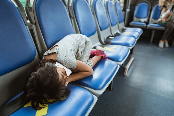 manoseadas en el bus