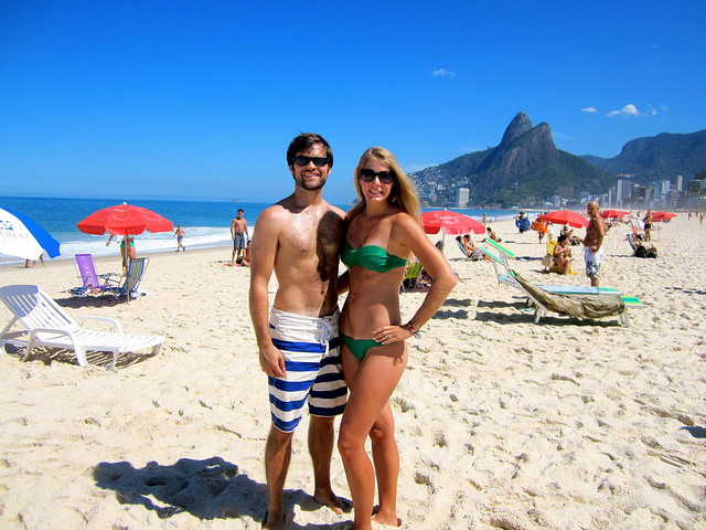 wife in thong on beach