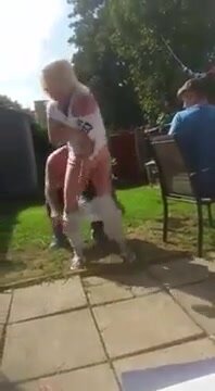 woman getting pantsed